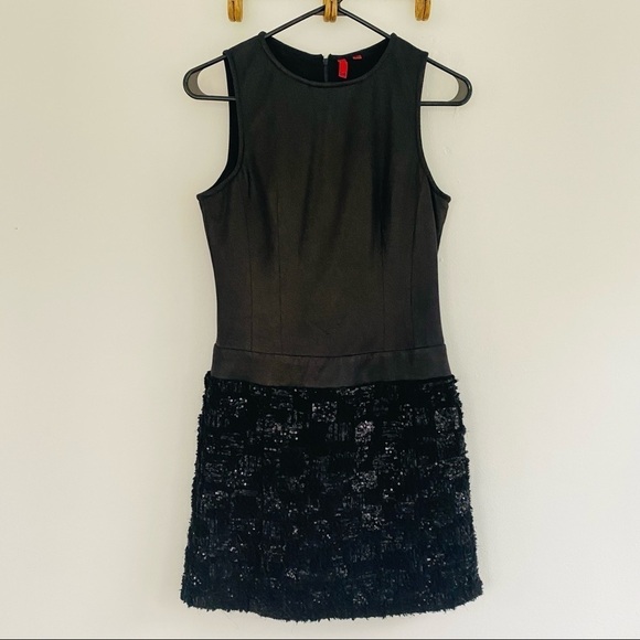 5/48 Dresses & Skirts - 5/48 Black Metallic Sequin Wool Sleeveless Formal Dress